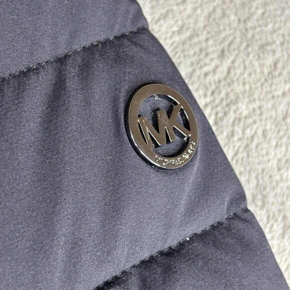 Michael Michael Kors Coat Womens XS Navy Packable Puffer Hooded Long Quilted - Picture 7 of 16